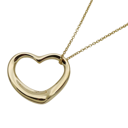 TIFFANY&Co. ティファニー エルサペレッティ オープンハート ネックレス 750YG ゴールド レディース 磨き済み【中古】