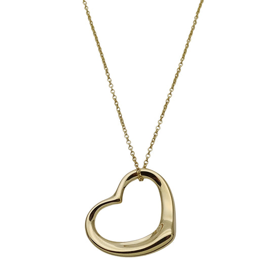TIFFANY&Co. ティファニー エルサペレッティ オープンハート ネックレス 750YG ゴールド レディース 磨き済み【中古】