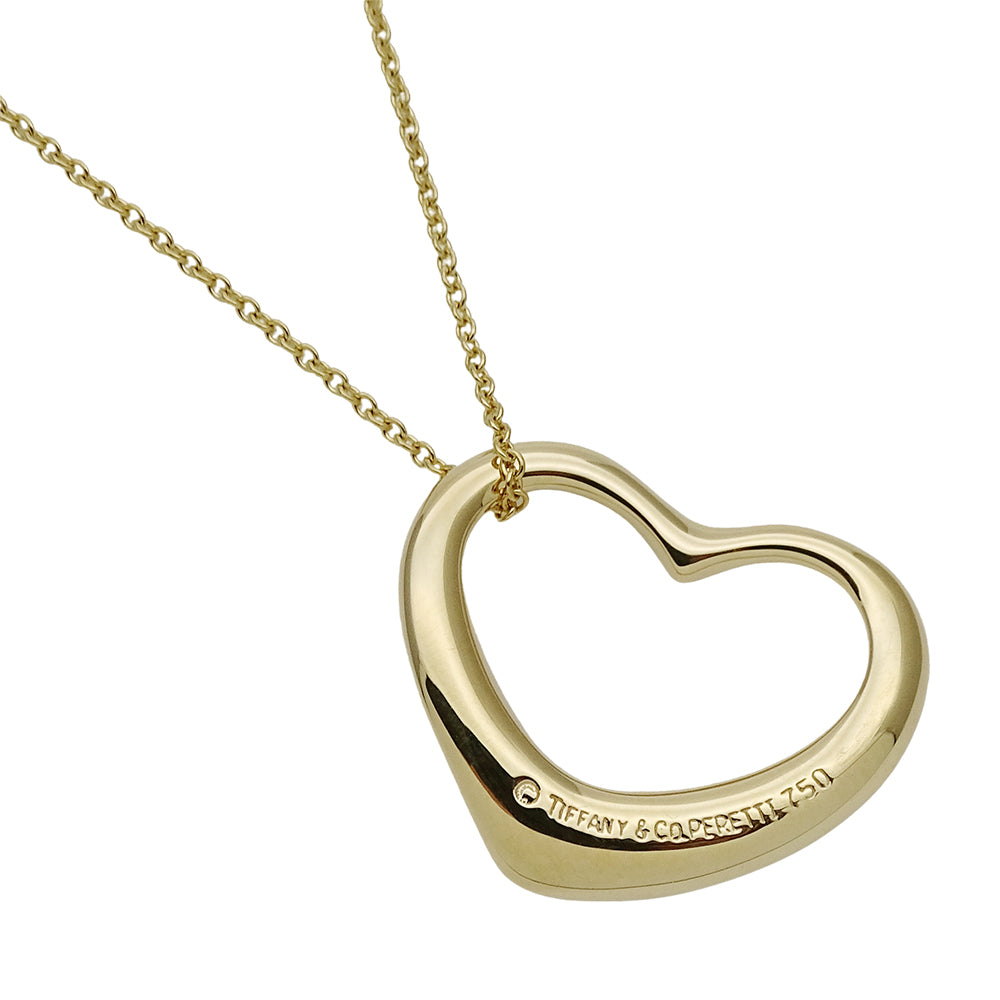 TIFFANY&Co. ティファニー エルサペレッティ オープンハート ネックレス 750YG ゴールド レディース 磨き済み【中古】