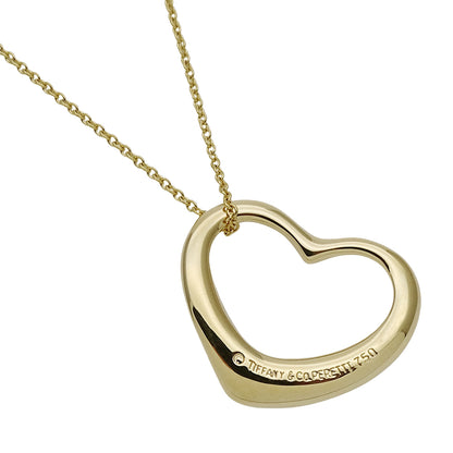 TIFFANY&Co. ティファニー エルサペレッティ オープンハート ネックレス 750YG ゴールド レディース 磨き済み【中古】