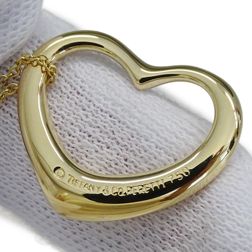 TIFFANY&Co. ティファニー エルサペレッティ オープンハート ネックレス 750YG ゴールド レディース 磨き済み【中古】
