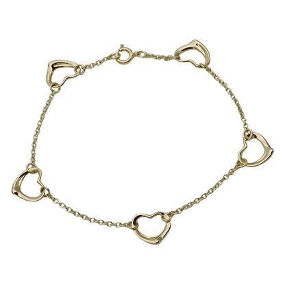 TIFFANY&Co. ティファニー エルサペレッティ オープンハート 5P ブレスレット 18K ゴールド レディース 磨き済み【中古】