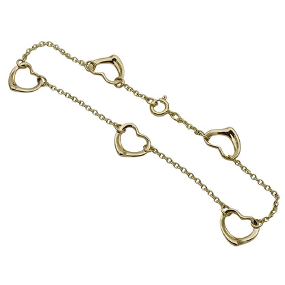 TIFFANY&Co. ティファニー エルサペレッティ オープンハート 5P ブレスレット 18K ゴールド レディース 磨き済み【中古】