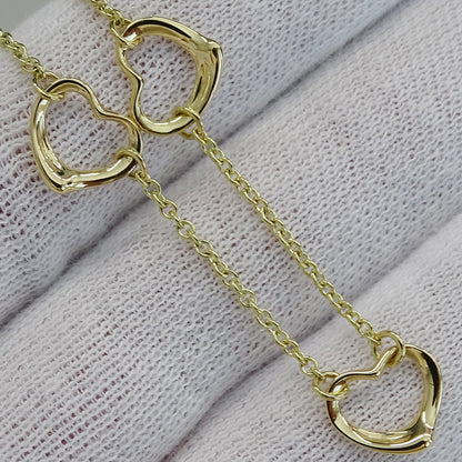 TIFFANY&Co. ティファニー エルサペレッティ オープンハート 5P ブレスレット 18K ゴールド レディース 磨き済み【中古】