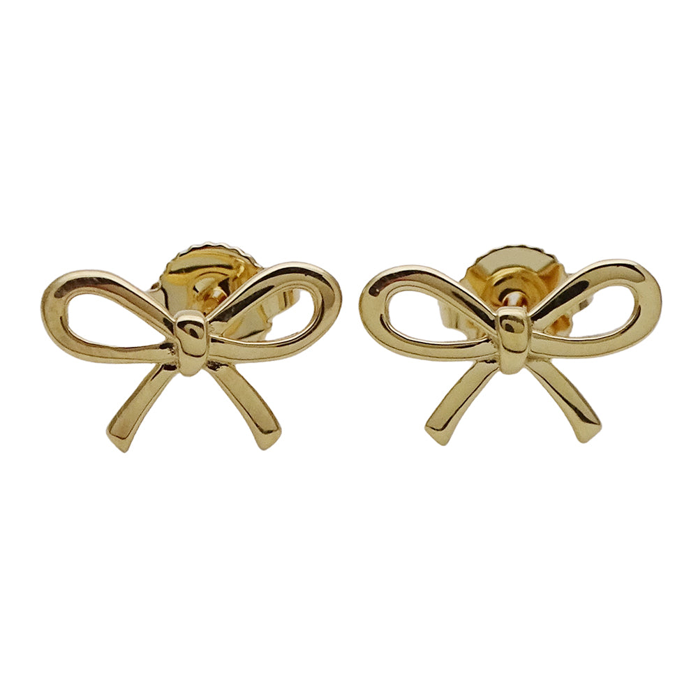 TIFFANY&Co. ティファニー ボウ リボン ピアス 750YG ゴールド レディース 磨き済み【中古】