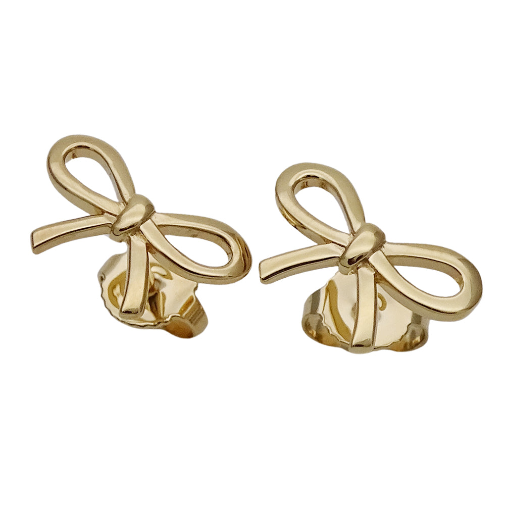 TIFFANY&Co. ティファニー ボウ リボン ピアス 750YG ゴールド レディース 磨き済み【中古】