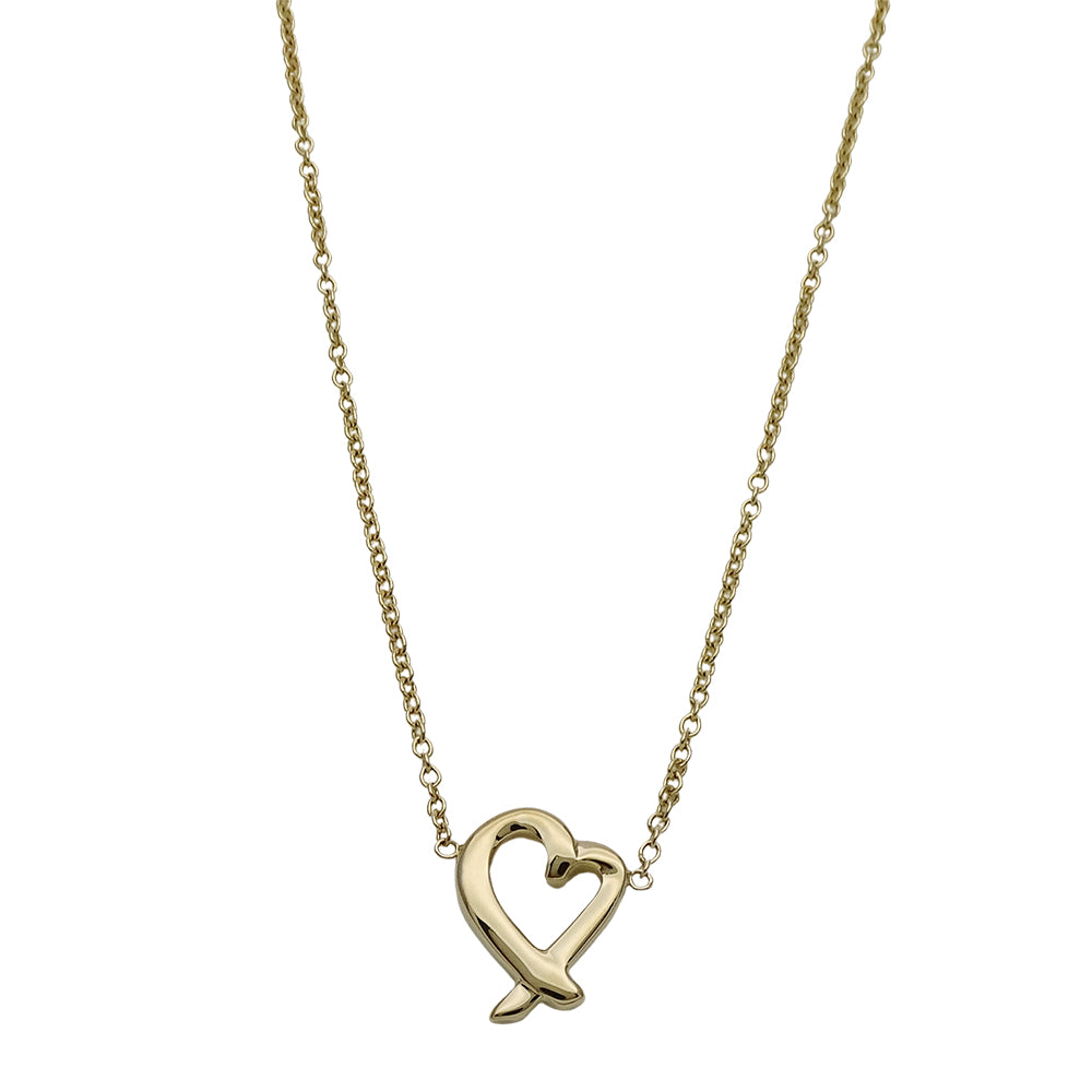 TIFFANY&Co. ティファニー パロマピカソ ラビングハート ネックレス 750YG ゴールド レディース 磨き済み【中古】
