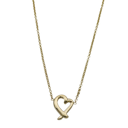 TIFFANY&Co. ティファニー パロマピカソ ラビングハート ネックレス 750YG ゴールド レディース 磨き済み【中古】