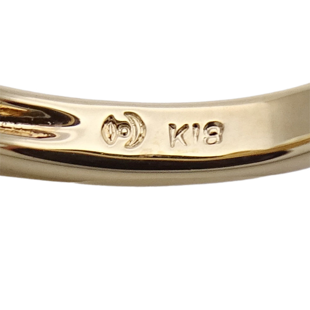 TASAKI タサキ リング 指輪 K18YG パール ダイヤモンド D0.01 ゴールド レディース 磨き済み【中古】