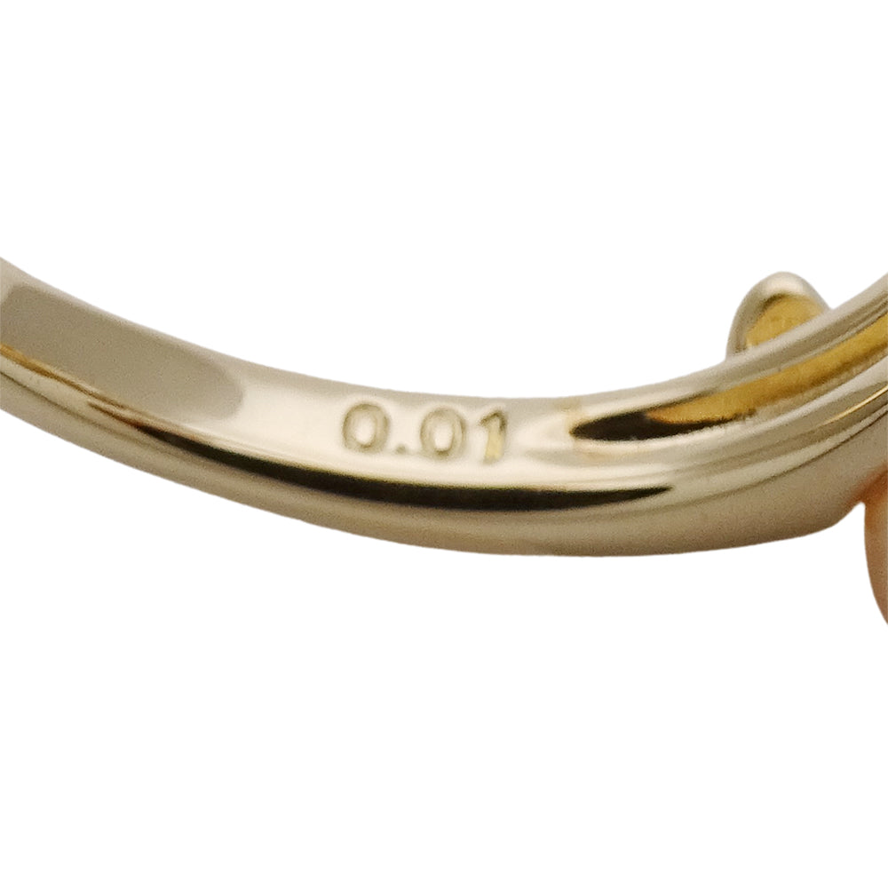 TASAKI タサキ リング 指輪 K18YG パール ダイヤモンド D0.01 ゴールド レディース 磨き済み【中古】