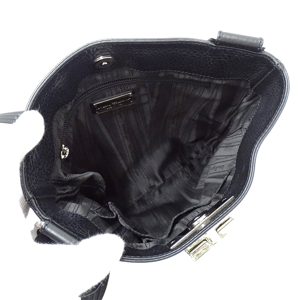Ferragamo フェラガモ ショルダーバッグ ガンチーニ ブラック レザー レディース 【中古】