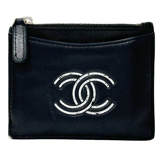 CHANEL シャネル コインケース ココマーク ブラック レザー レディース メンズ 【中古】