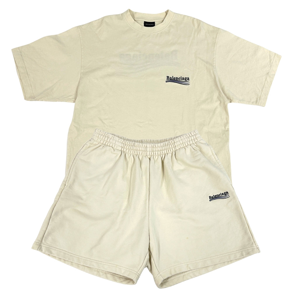 BALENCIAGA バレンシアガ 半袖Tシャツ ショートパンツ その他セット オフホワイト コットン メンズ 【中古】