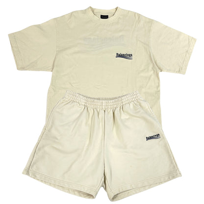 BALENCIAGA バレンシアガ 半袖Tシャツ ショートパンツ その他セット オフホワイト コットン メンズ 【中古】