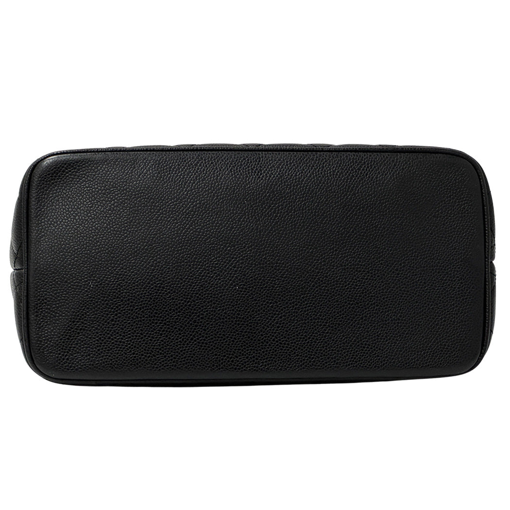 CHANEL シャネル 復刻トート トートバッグ ブラック シルバー金具 キャビアスキン レディース 【中古】
