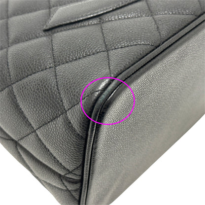 CHANEL シャネル 復刻トート トートバッグ ブラック シルバー金具 キャビアスキン レディース 【中古】