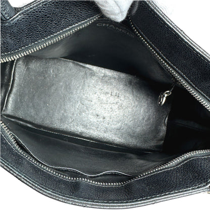 CHANEL シャネル 復刻トート トートバッグ ブラック シルバー金具 キャビアスキン レディース 【中古】