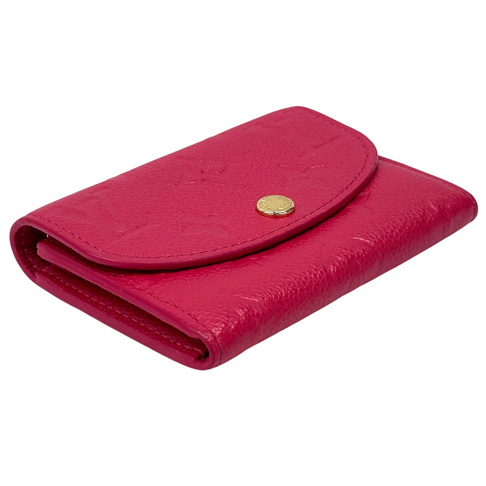 LOUIS VUITTON ルイ・ヴィトン ポルトモネ・ロザリ コインケース モノグラム アンプラント ローズポンディシェリ ピンク M81521 レディース 【中古】