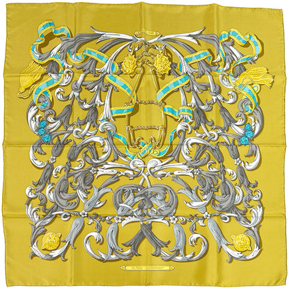 HERMES エルメス カレ90 LE Mors A LA CONETABLE 轡の気品 スカーフ イエロー マルチカラー シルク レディース 【中古】