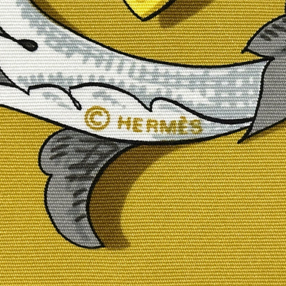 HERMES エルメス カレ90 LE Mors A LA CONETABLE 轡の気品 スカーフ イエロー マルチカラー シルク レディース 【中古】