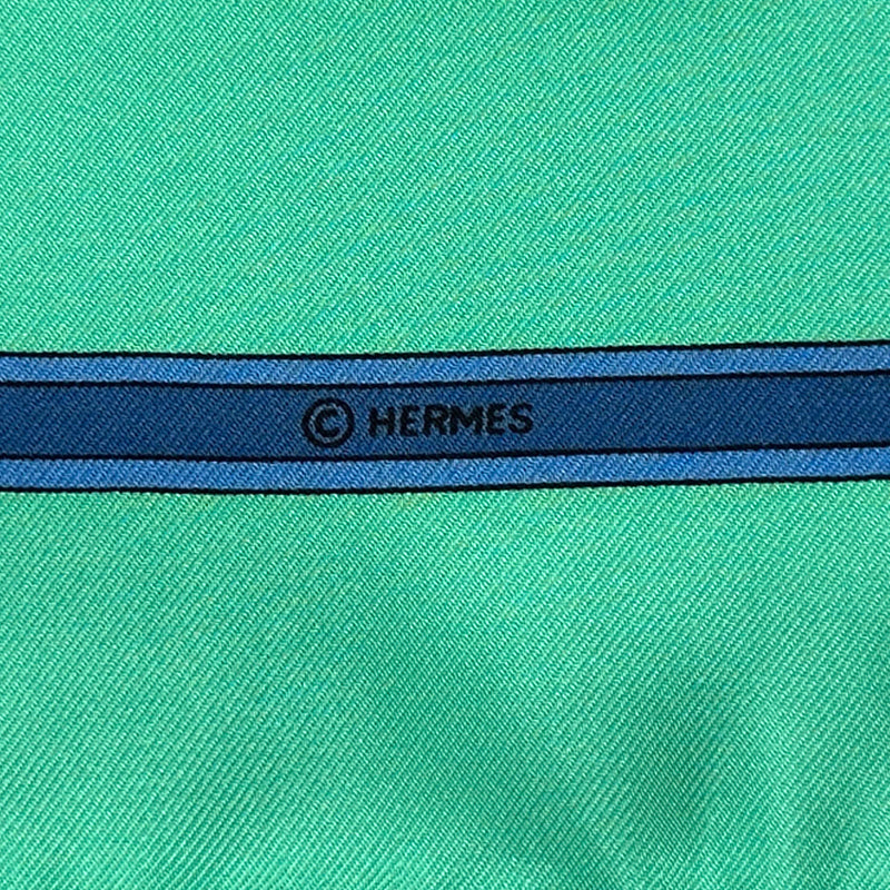 HERMES エルメス カレ90 LE TEMPS des MARIONNETTES マリオネットの時間 スカーフ グリーン マルチカラー シルク レディース 【中古】