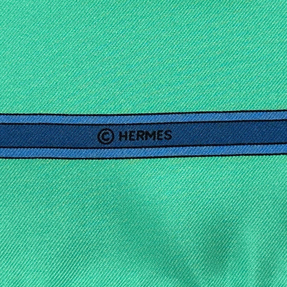 HERMES エルメス カレ90 LE TEMPS des MARIONNETTES マリオネットの時間 スカーフ グリーン マルチカラー シルク レディース 【中古】