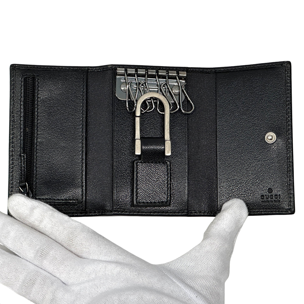 GUCCI グッチ キーケース ブラック 6連 033・1502 レザー メンズ 【中古】