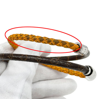 LOUIS VUITTON ルイ・ヴィトン ブレスレット・LVダブルスピン ブレスレット モノグラムヘリテージ サフラン レディース メンズ 【中古】