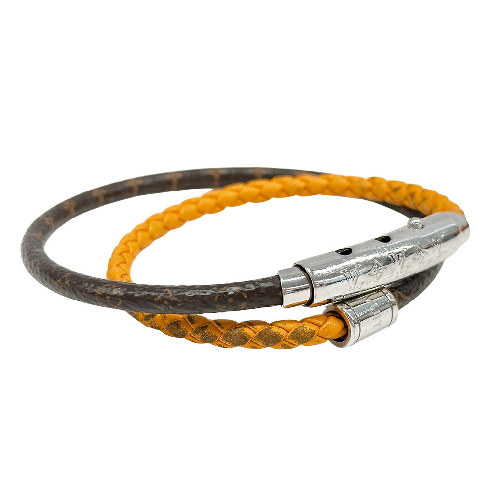 LOUIS VUITTON ルイ・ヴィトン ブレスレット・LVダブルスピン ブレスレット モノグラムヘリテージ サフラン レディース メンズ 【中古】