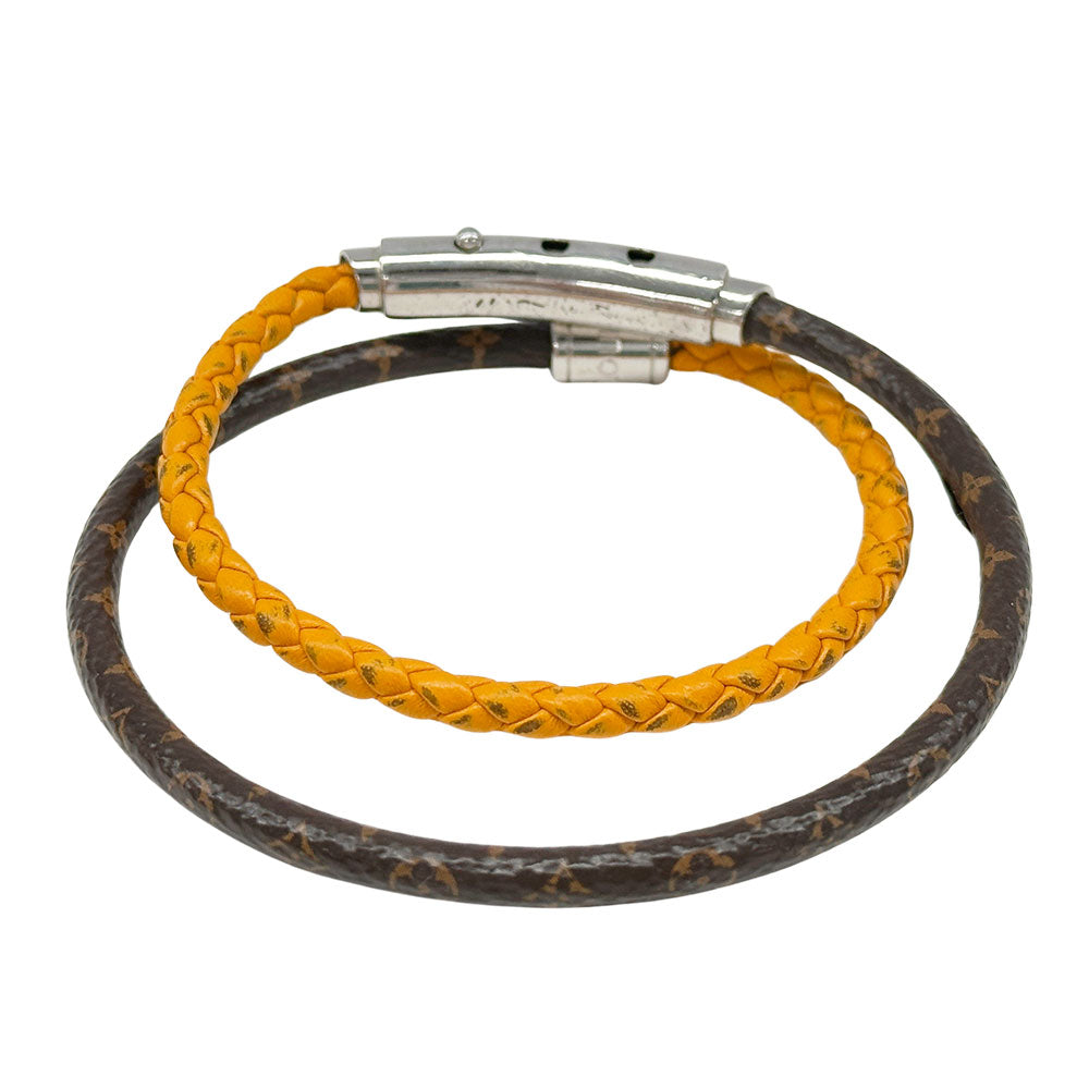 LOUIS VUITTON ルイ・ヴィトン ブレスレット・LVダブルスピン ブレスレット モノグラムヘリテージ サフラン レディース メンズ 【中古】