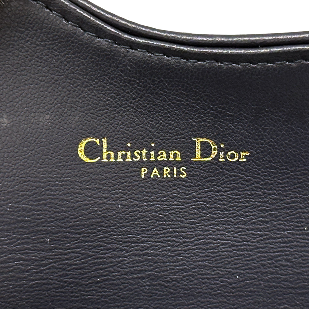 Dior ディオール サドル ブルーム カードホルダー カードケース オブリーク ジャカード ネイビー ベージュ キャンバス レディース メンズ 【中古】