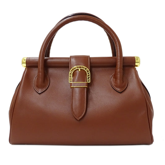 Valentino Garavani ヴァレンティノ・ガラヴァーニ ハンドバッグ ブラウン レザー レディース 【中古】