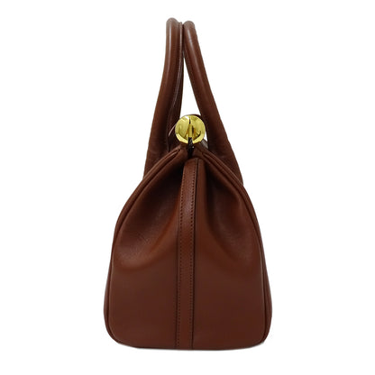 Valentino Garavani ヴァレンティノ・ガラヴァーニ ハンドバッグ ブラウン レザー レディース 【中古】