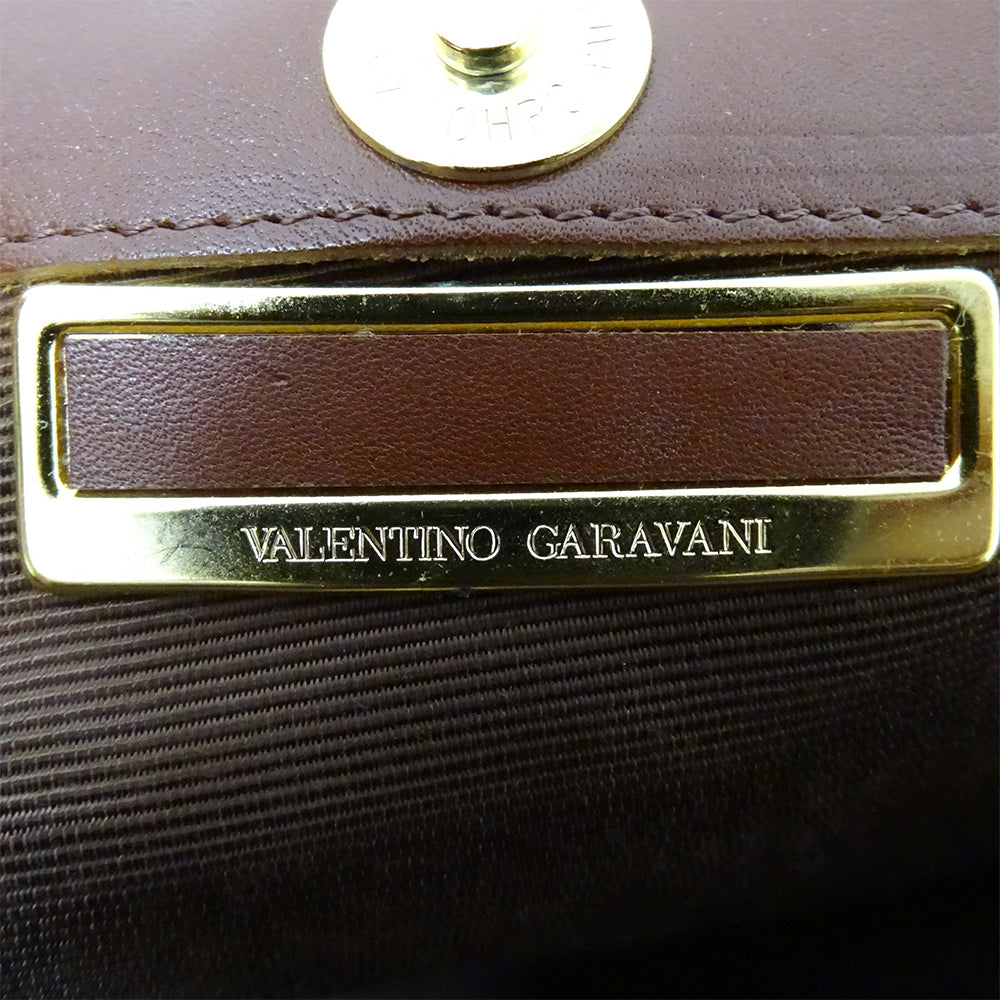 Valentino Garavani ヴァレンティノ・ガラヴァーニ ハンドバッグ ブラウン レザー レディース 【中古】