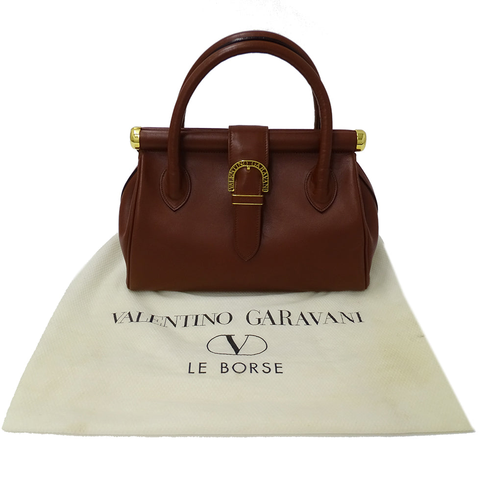 Valentino Garavani ヴァレンティノ・ガラヴァーニ ハンドバッグ ブラウン レザー レディース 【中古】