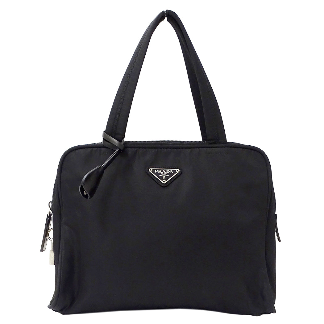 PRADA プラダ ハンドバッグ ブラック ナイロン レディース 【中古】
