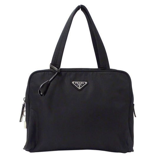 PRADA プラダ ハンドバッグ ブラック ナイロン レディース 【中古】
