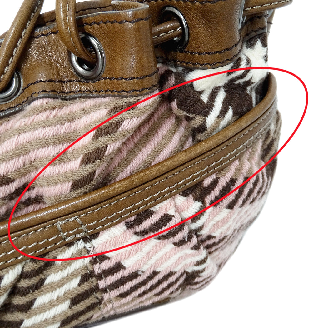 BURBERRY BLUE LABEL バーバリーブルーレーベル ショルダーバッグ ピンク ブラウン ウール レディース 【中古】