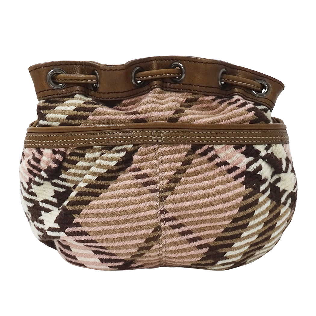 BURBERRY BLUE LABEL バーバリーブルーレーベル ショルダーバッグ ピンク ブラウン ウール レディース 【中古】
