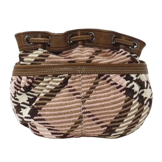 BURBERRY BLUE LABEL バーバリーブルーレーベル ショルダーバッグ ピンク ブラウン ウール レディース 【中古】