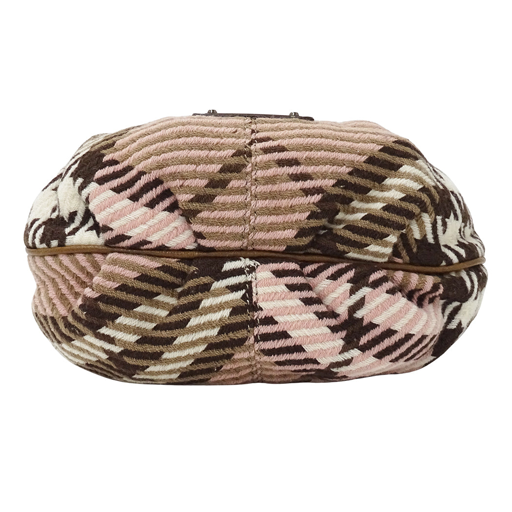 BURBERRY BLUE LABEL バーバリーブルーレーベル ショルダーバッグ ピンク ブラウン ウール レディース 【中古】