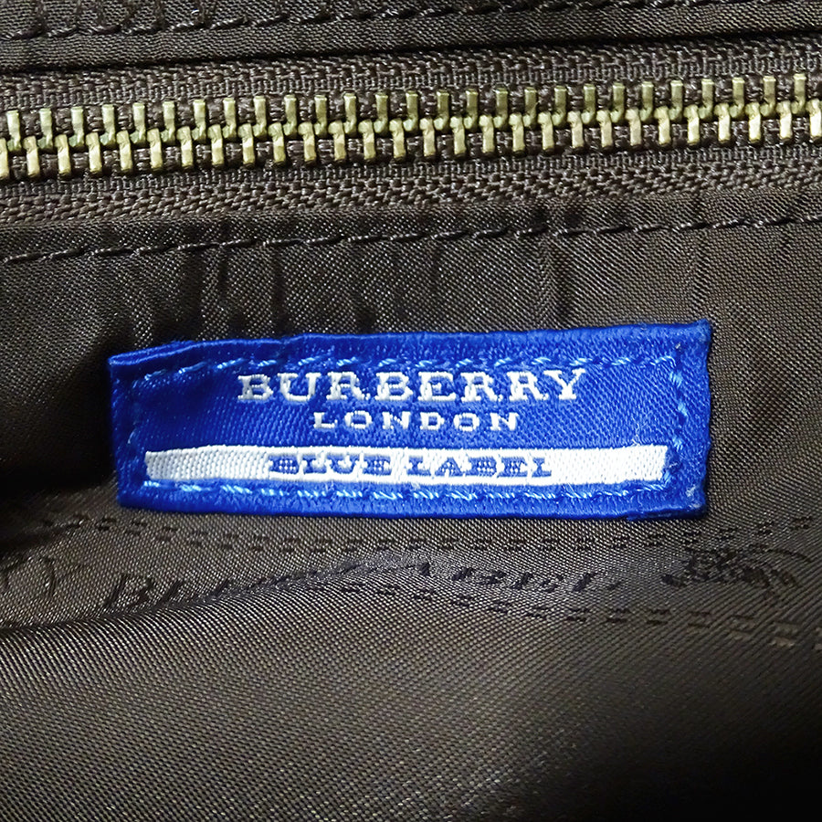 BURBERRY BLUE LABEL バーバリーブルーレーベル ショルダーバッグ ピンク ブラウン ウール レディース 【中古】