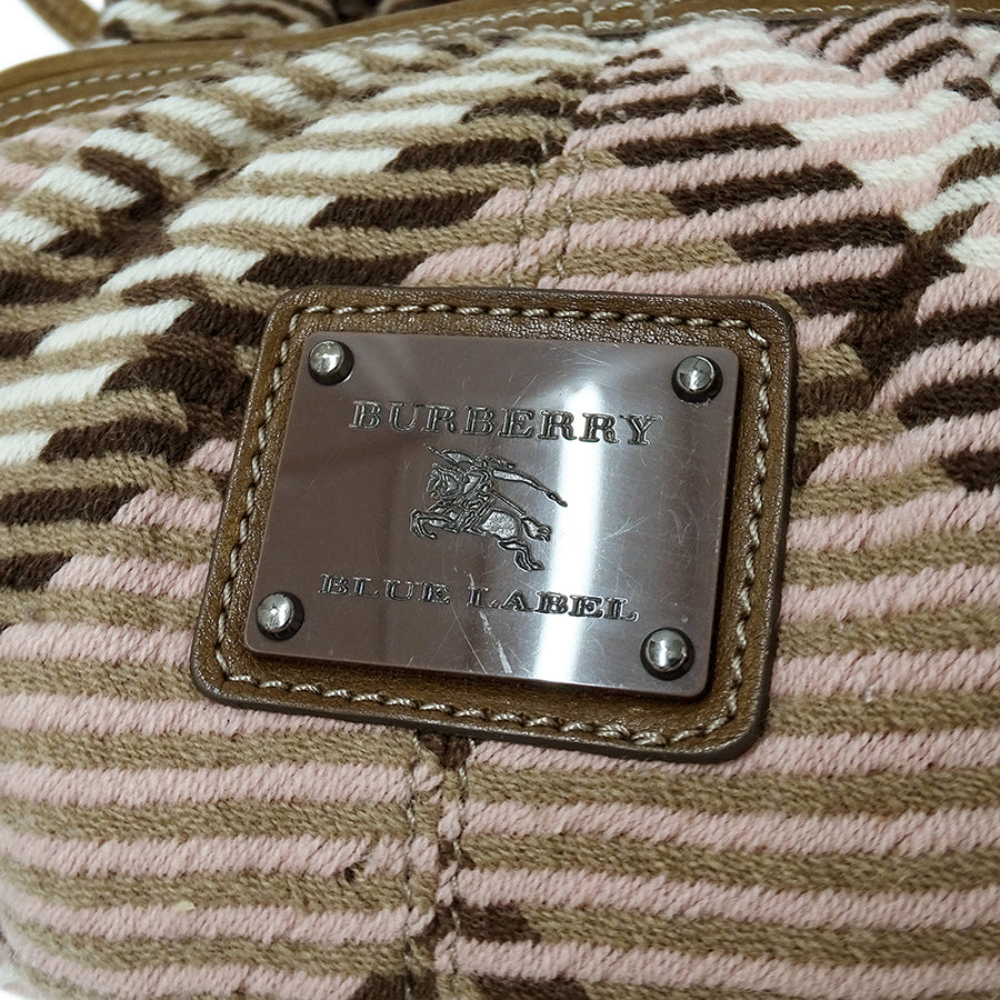 BURBERRY BLUE LABEL バーバリーブルーレーベル ショルダーバッグ ピンク ブラウン ウール レディース 【中古】