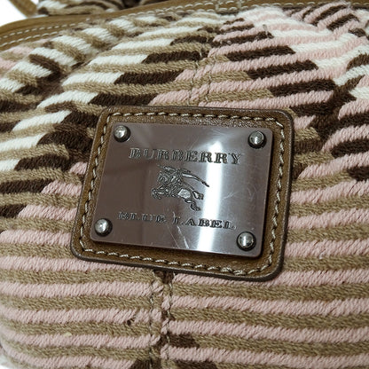 BURBERRY BLUE LABEL バーバリーブルーレーベル ショルダーバッグ ピンク ブラウン ウール レディース 【中古】