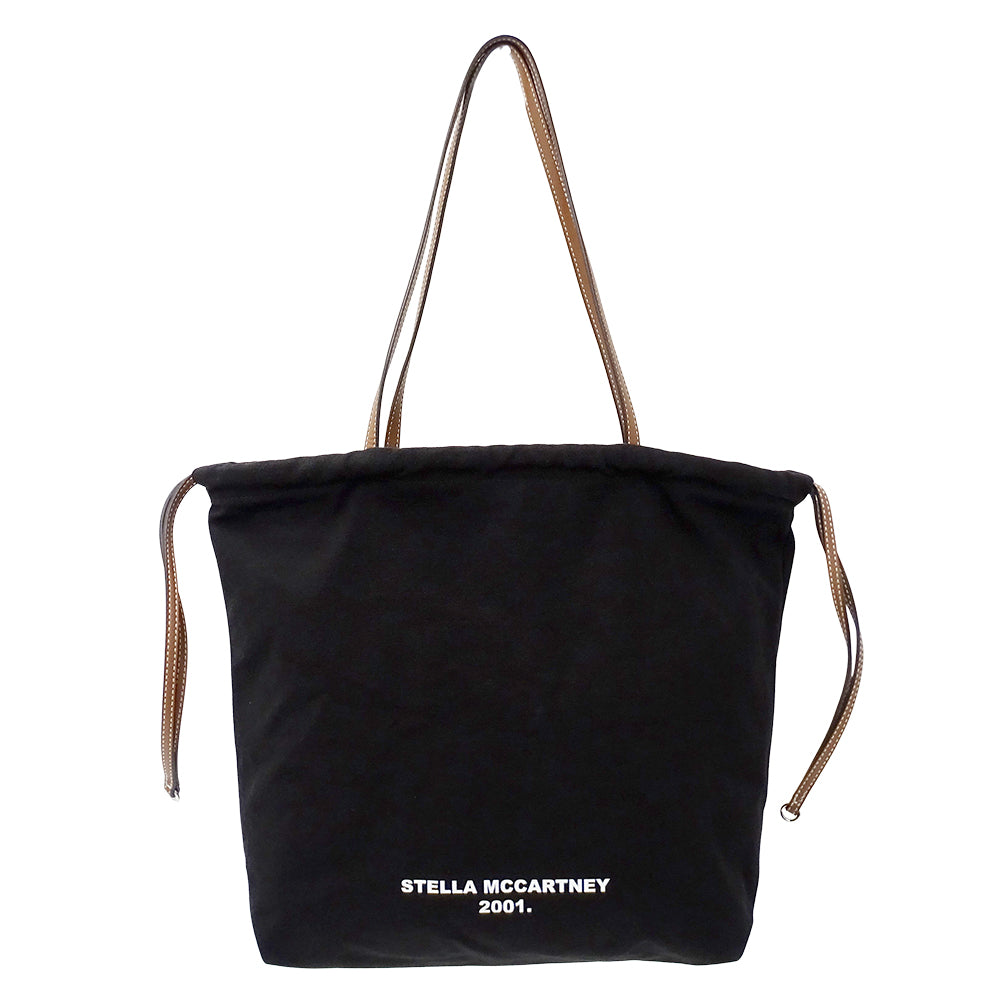 Stella McCartney ステラ・マッカートニー トートバッグ ブラック キャンバス レディース 【中古】