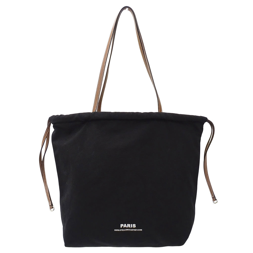 Stella McCartney ステラ・マッカートニー トートバッグ ブラック キャンバス レディース 【中古】