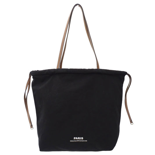 Stella McCartney ステラ・マッカートニー トートバッグ ブラック キャンバス レディース 【中古】