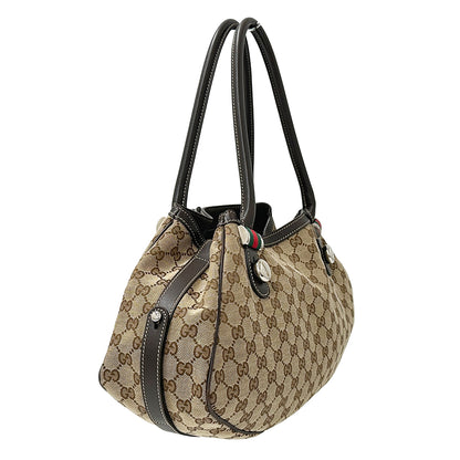 GUCCI グッチ トートバッグ シェリー ベージュ ブラウン 232971 GGキャンバス レディース 【中古】