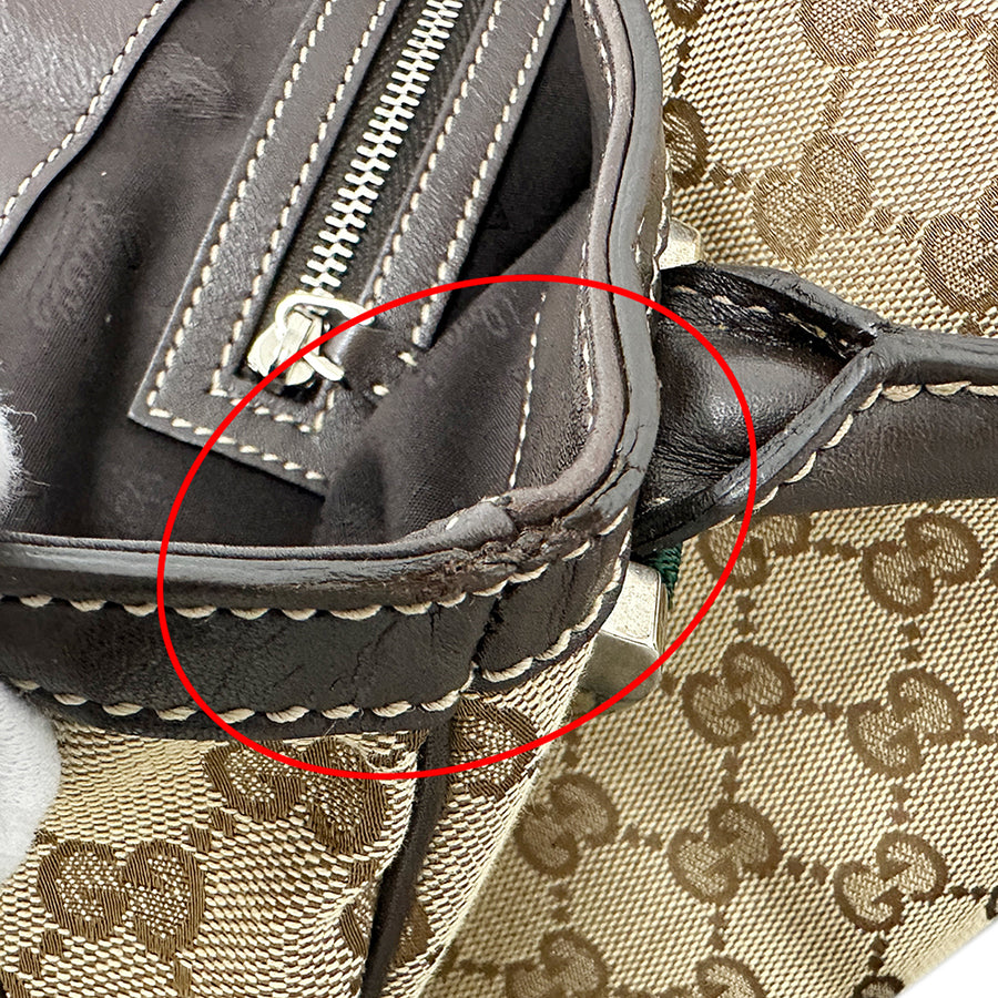 GUCCI グッチ トートバッグ シェリー ベージュ ブラウン 232971 GGキャンバス レディース 【中古】