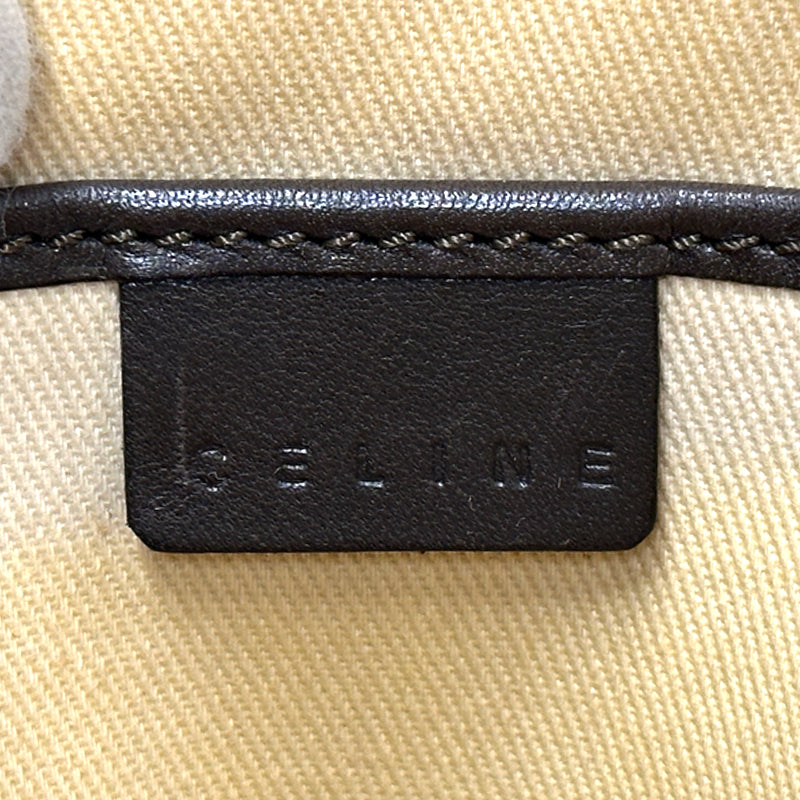 CELINE セリーヌ ハンドバッグ Cブラゾン ブラウン キャンバス レディース 【中古】